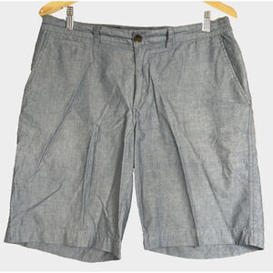 Wallin & Bros Chino Shorts Mens 33x9 Flat Front Chambray 100% Cotton Blue Golf